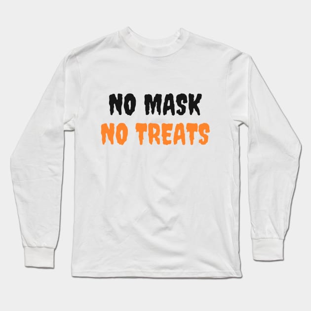 No Mask No Treat - Social Distancing Halloween (White) Long Sleeve T-Shirt by applebubble